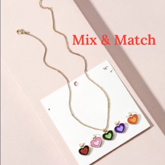 Heart Necklace w/Interchangeable Charms - Picture 2 of 2